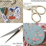 BIHRTC 4.5Inch Embroidery Scissors Sharp Tip Stainless Steel Little Scissors for Knitting Cross Stitch Cutting Embroidery Sewing Handcraft Craft Art Work DIY Tool Gold BIHRTC