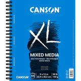 Canson XL Series Mixed Media Pad, Side Wire, 9x12 inches, 60 Sheets – Heavyweight Art Paper for Watercolor, Gouache, Marker, Painting, Drawing, Sketching Canson