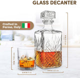 Bormioli Rocco Selecta Collection Whiskey Decanter – Sophisticated 33.75oz Diamond Decanter With Starburst Detailing – For Whiskey, Bourbon, Scotch & Liquor Bormioli Rocco