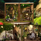TuKIIE DIY Miniature Dollhouse Kit with Furniture, 1:32 Scale Opened & Closed Mini Cube Wooden Doll House Book Nook Creative Room for Kids Teens Adults(Forest Wonderland) TuKIIE
