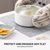 LEXMORE Placemats Set of 4 Vinyl/Plastic Woven Place Mats for Kitchen Table Indoor/Outdoor Washable Placemat Wipeable Dining Table Mats(Gray) LEXMORE