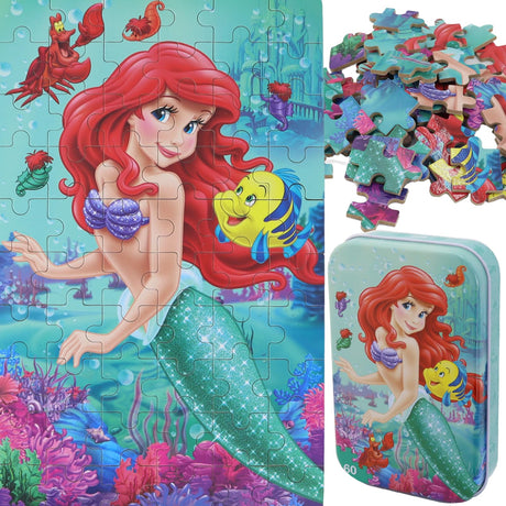 Princess Puzzles for Kids Ages 4-8 60 Pieces Jigsaw Puzzle for Girls and Boys in Metal Box - Educational Toys for Ages 3-5 (Princess 2502) doovide