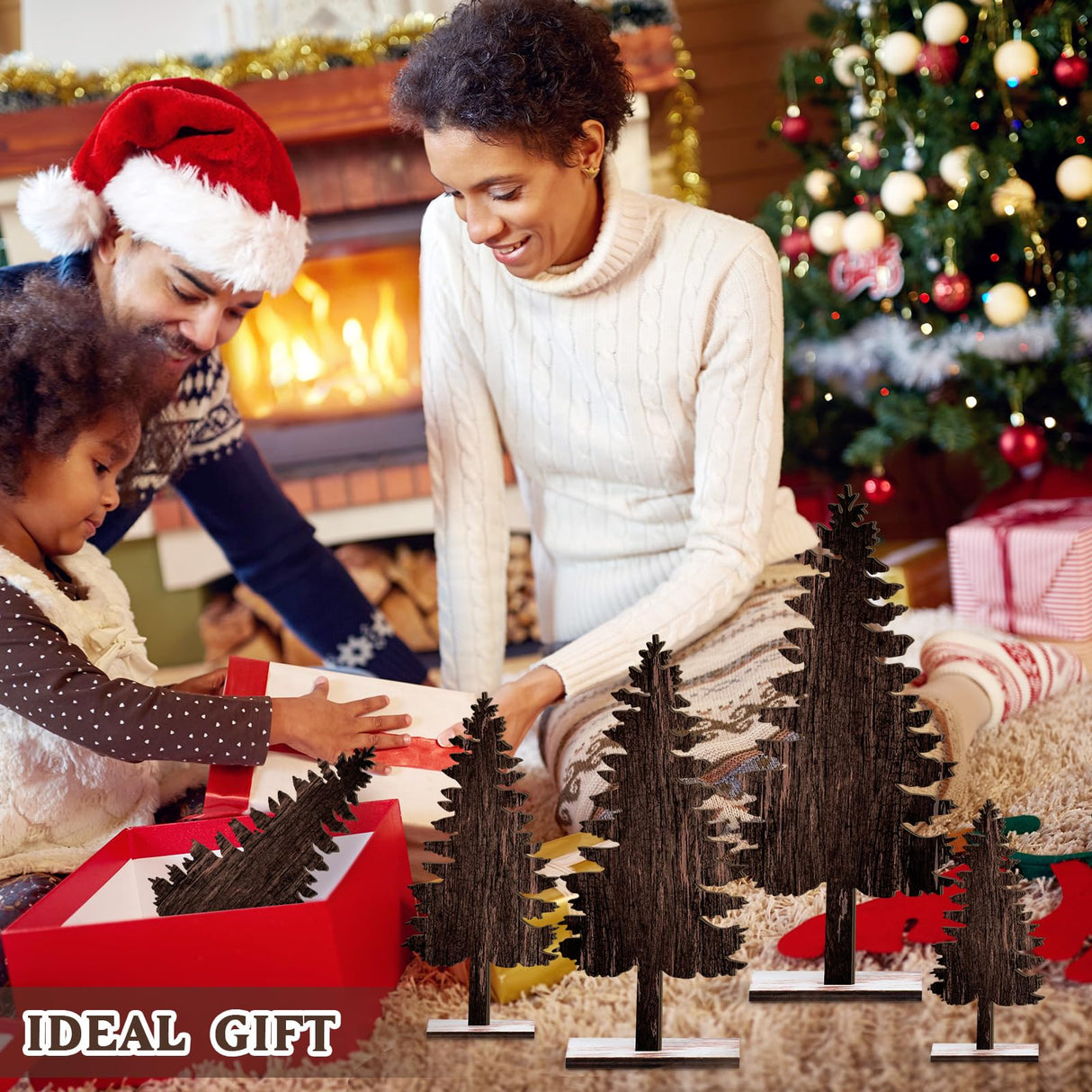 Barydat Table Decorations Artificial Decorations Wooden Centerpiece Decor for Home Table (Christmas Tree) Barydat