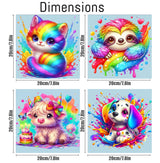 4 Pack Paint by Numbers 8x8 inch - Cute Animals Paint by Number for Kids Ages 4-8-12,Easy DIY Acrylic Oil Painting Kits on Canvas for Children Girls Boys Gifts Ammklfh