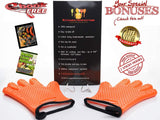 KITCHEN PERFECTION Silicone Smoker Oven Gloves -Extreme Heat Resistant BBQ Gloves -Handle Hot Food Right on Your Grill Fryer Pit|Waterproof Oven Mitts |Superior Value Set+3 Bonuses Kitchen perfection