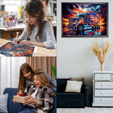 CEOVR Truck Diamond Art Kits for Adults, American Flag Eagle Diamond Painting Dots 5D Full Drill DIY Gem Art for Beginner, Adult Crafts Kits Arts and Crafts, Wall Decor for Home Office 12x16in CEOVR