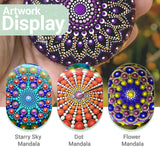 Mandala Rock Painting Arts and Craft Kit for Adults Women - 35 PCS Mandala Dotting Tools Kit - Large Wooden Rocks with Stencils, Acrylic Paints,Dotting Tools - DIY Relaxing and Creative Activity apolyone