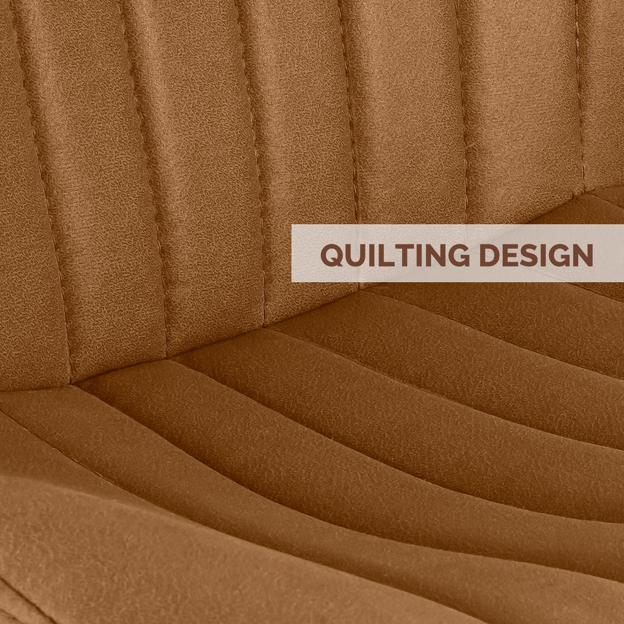 Nalupatio Dining Chairs Set of 4, Modern Dining Room Chairs Comfy Backrest Thick Upholstered Kitchen Chairs 19IN Height with Metal Legs Brown Nalupatio