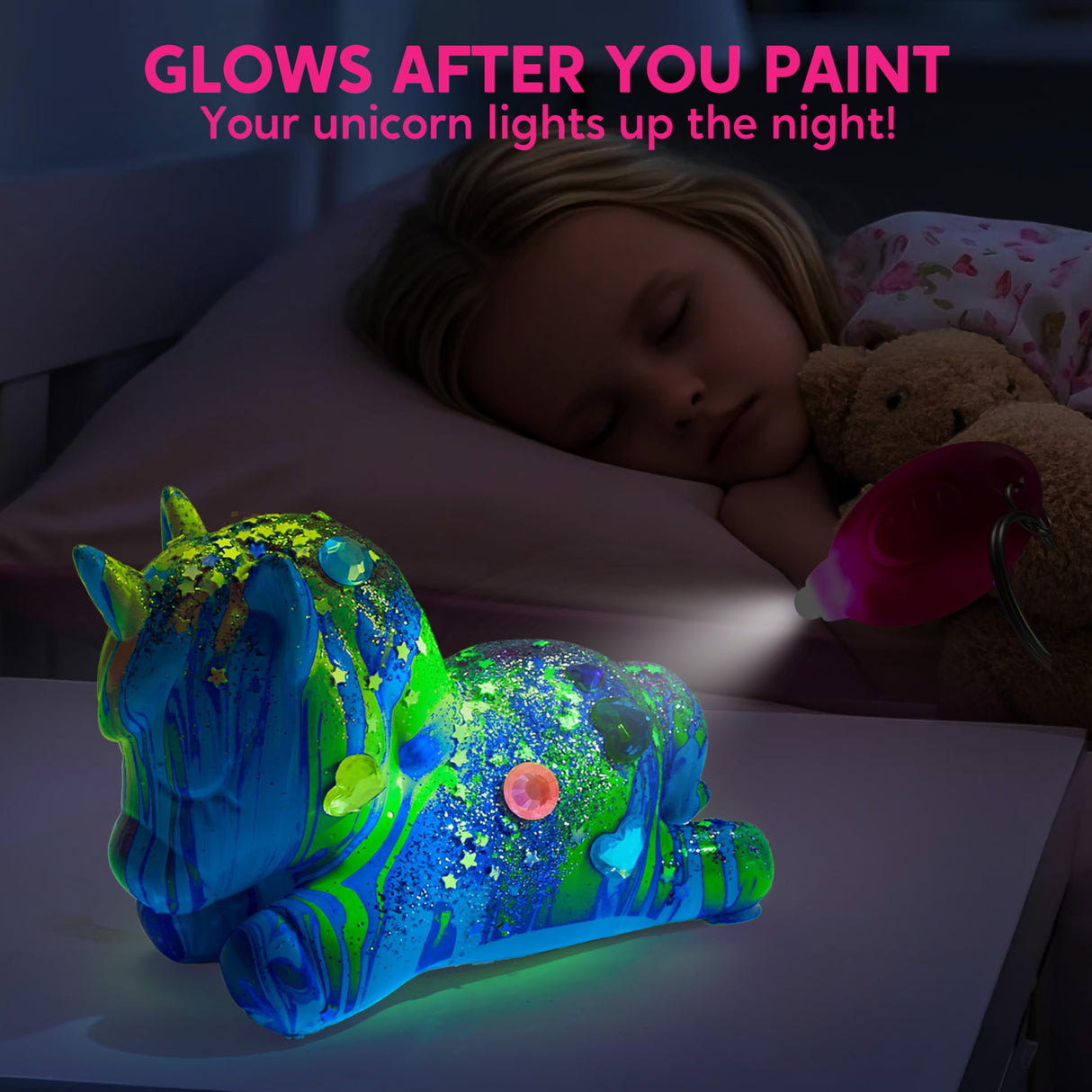 Klever Kits Glow in The Dark Unicorn Pouring Kit- Art and Crafts for Kids Aged 6+ Art Supply Toy, Kids Painting Kit, Unicorn Toy Birthday Gifts for Girls Klever Kits