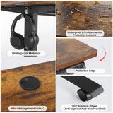 KORGOL Electric Standing Desk 63 x 24 Inches Adjustable Height Sit Stand Up Desk for Home Office Computer Workstation with 2 USB Ports 3 AC Power Outlets Memory Preset and Wheels,Brown KORGOL