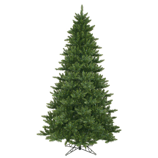 Vickerman 12' Unlit Camdon Fir Slim Artificial Christmas Tree - 5128 PVC Tips - Metal Hinged Branches - Folding Metal Stand Included- Easy Assembly and Storage