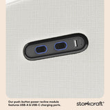 Storkcraft Santa Monica Power Recliner Swivel Glider (Ivory Basketweave) – Effortless Electronic Power Recline, USB-A & USB-C Charger Storkcraft