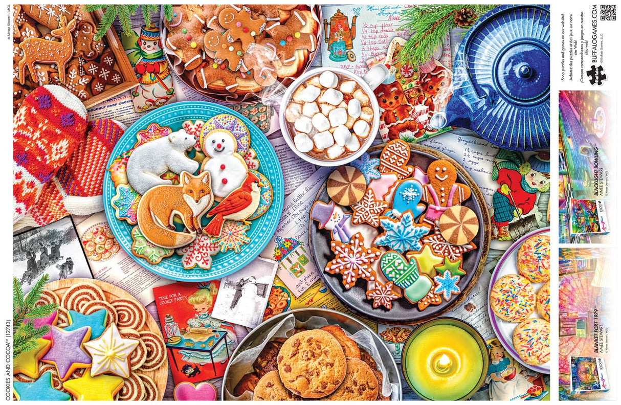 Buffalo Games - Aimee Stewart - Cookies and Cocoa - 1000 Piece Jigsaw Puzzle for Adults Challenging Puzzle Perfect for Game Nights - 1000 Piece Finished Size is 26.75 x 19.75, Large Buffalo Games