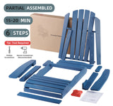 Oversized Wooden Folding Adirondack Chair with Pre-Assembled Backrest and Seat Board, Lounge Chair for Outdoor Patio Garden Lawn Backyard Firepit Deck Pool Beach Wood-Natrl