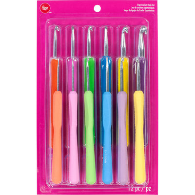 Boye 3396270001 Ergonomic Crochet Hook Set, Set Includes 12 Crochet Hooks Ranging from Sizes 2.25mm to 10mm, 12 Piece Set