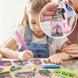 Ginfonr DIY Diamond Art Keychains Kit – 9PCS Diamond Painting Keychains for Bag with Famous Buildings, Cartoon Designs – Double-Sided Landscape Key Rings for Car, Party, Gift Decor, Garden Ginfonr