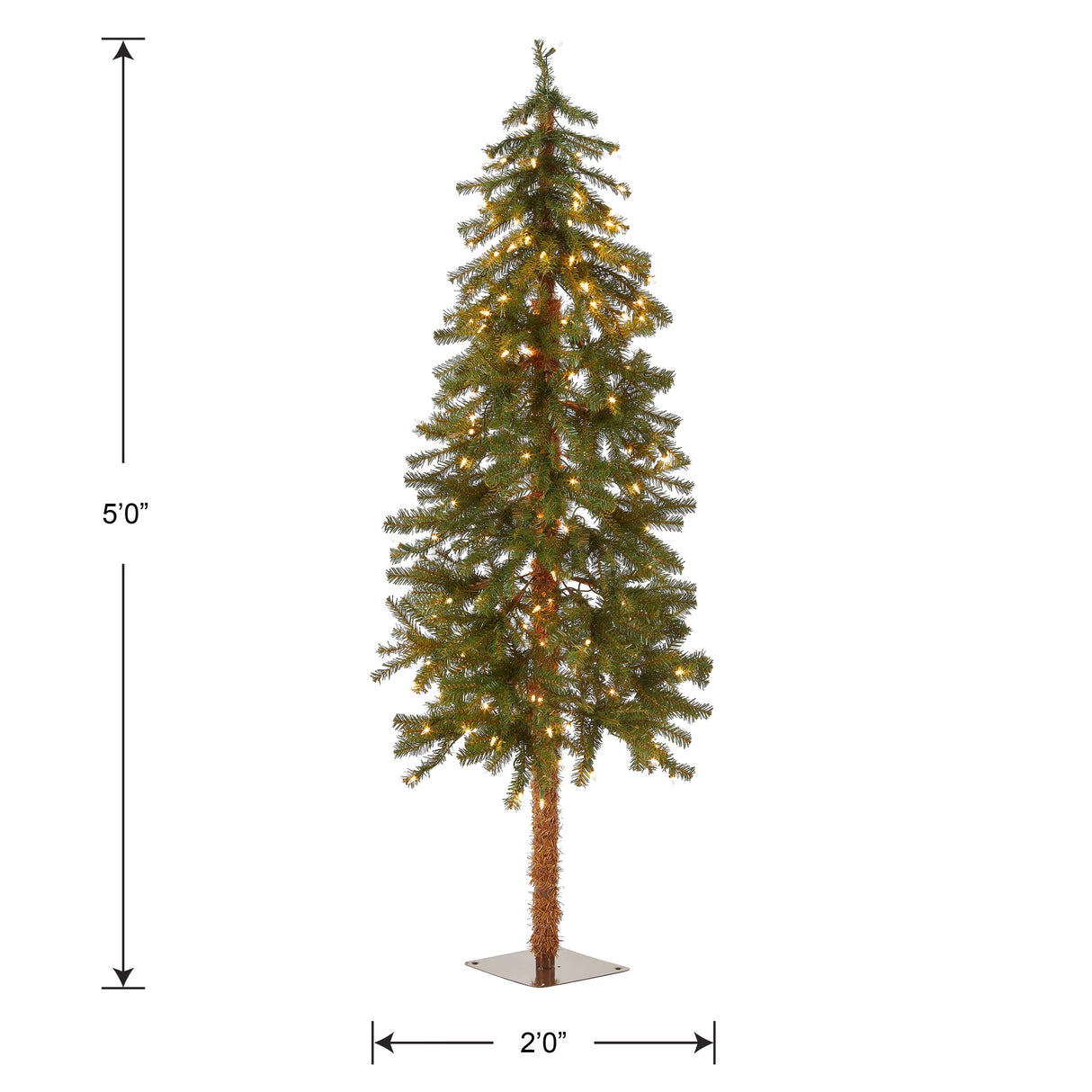 National Tree Company lit Artificial Christmas Tree Includes Pre-strung White Lights and Stand, Hickory Cedar Slim-5 ft National Tree Company