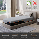 ESHINE Twin XL Mattress 14 Inch, US-Made Cooling Gel Memory Foam, Green Tea Infused for Pressure Relief & Back Pain, CertiPUR-US Certified, Bed in a Box for Space Saving Rooms, Dark Grey ESHINE