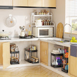 Simple Trending Under Sink Organizer 2 Pack, Sink Pull-Out Sliding Storage Cabinet, 2-Tier Under Shelf Organizer for Kitchen Bathroom, Black Simple Trending