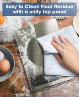 Nicewell Food Scale, 22lb Digital Kitchen Scale Weight Grams and oz for Cooking Baking, 1g/0.1oz Precise Graduation, Stainless Steel and Tempered Glass (Ash Silver) Nicewell