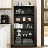 NicBex 72 Inch Tall Bookcase Modern 6-Tier Library Bookshelf Large Bookcases with Closed Back Wooden Bookcase with Stable Base Freestanding Storage Organizer for Bedroom, Office, Black NicBex