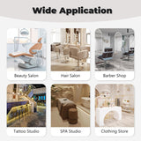 ALFA BUSINESS White Reception Desk, Front Desk for Small Office Spaces, Wooden Checkout Cash Counter for Lobby, Salon, Retail ALFA BUSINESS