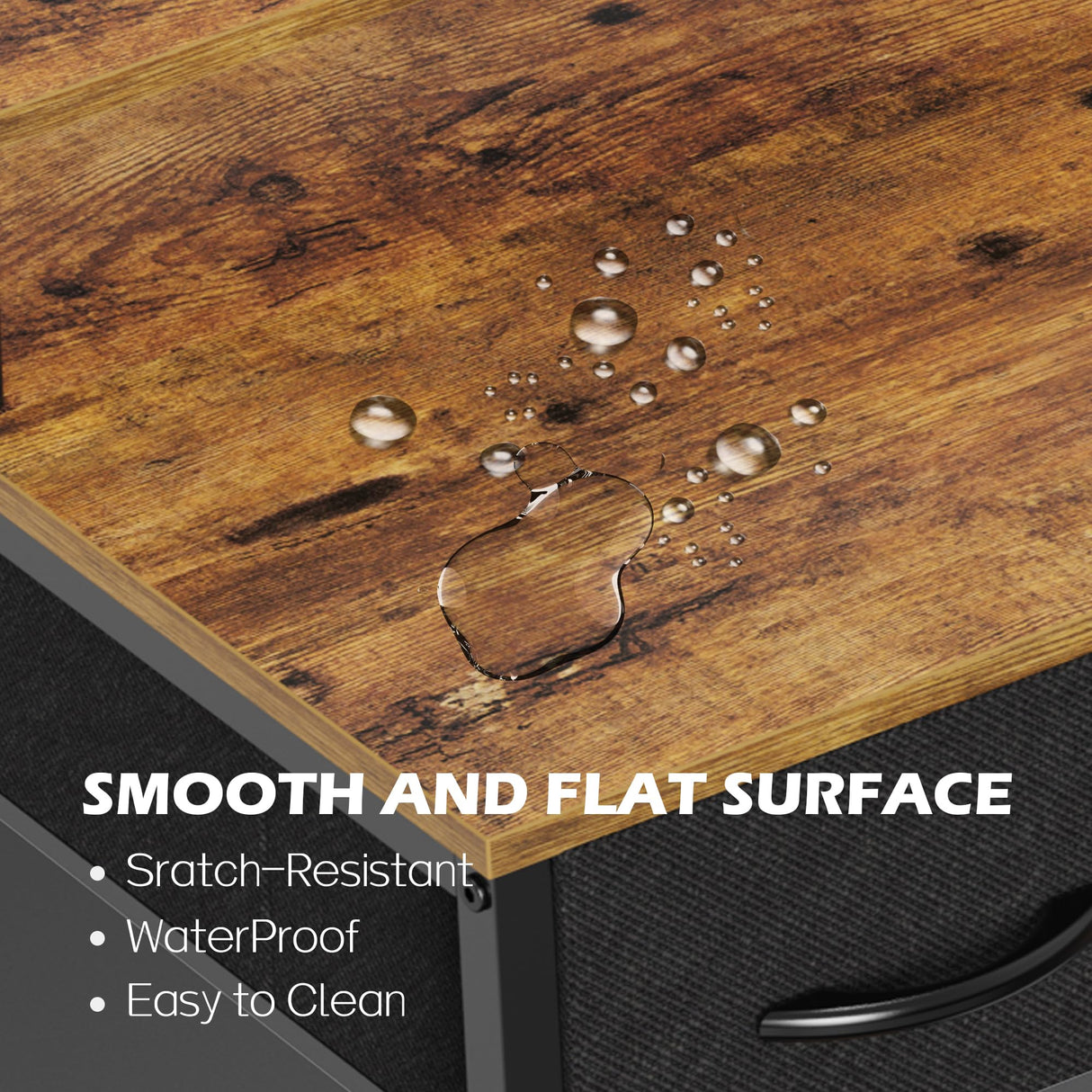 SUPERJARE L Shaped Gaming Desk with LED Lights & Power Outlets, Reversible Computer Desk with Shelves & Drawer, Corner Desk Home Office Desk, Rustic Brown, 7035ZC SUPERJARE