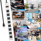 JUNNUJ Metal 8 Outlet Power Strip, Mountable Heavy Duty Power Strip, 1200J Surge Protector Wall Mount Screws Outlet with Switch, Gaming Desk Strips Wide Spaced 15A 125V 1875W, 6 FT 14AWG Power Cord JUNNUJ