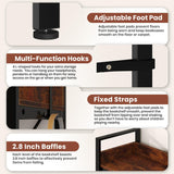 5-Tier Corner Bookshelf, L-Shaped Reversible Bookshelf, 65" Industrial Wooden Bookcase with Open Shelves, Metal Frame Shelf with Adjustable Feet, Corner Storage Rack for Home Office, Rustic Brown GarveeLife