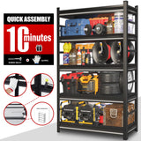 SFTORMAS 87" H Garage Shelving Heavy Duty Storage Shelves Adjustable 5 Tier Metal Shelves for Garage Warehouse Basement Industrial Utility Racks,Black SFTORMAS