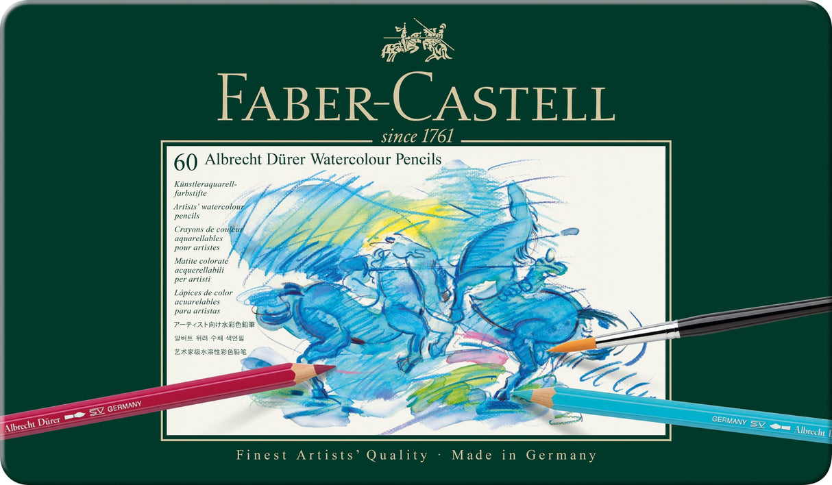 Faber-Castell Art & Graphic Albrecht Dürer Watercolour Pencil, Multicoloured, Tin of 60, for Art, Craft, Drawing, Sketching, Home, School, University, Colouring Faber-Castell