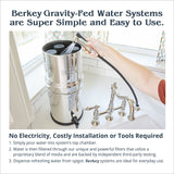 Royal Berkey Gravity-Fed Stainless Steel Countertop Water Filter System 3.25 Gallon with 2 Authentic Black Berkey Elements BB9-2 Filters Berkey