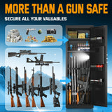 8-10 Long Gun Safe for Rifles and Pistols with Digtal Keypad, Quick Access Rifle Safe with Dual Alarm and Mute Mode, Gun Cabinets for Rifles and Shotguns with 2 Removable Shleves, Easy Assemble Yiosotne