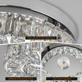 11.8” Crystal Ceiling Light Fixture Bedroom Chandelier Ceiling Light LED Flush Mount Chandelier for Dining Room Hallway (6500K Cool White) Without Remote Control Cainjiazh