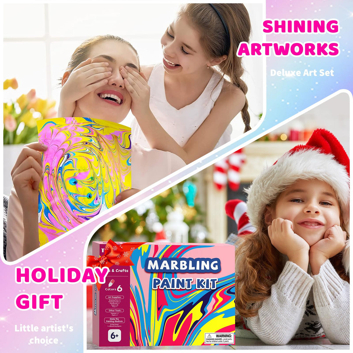 Titoclar Water Marbling Paint for Kids, Art Supplies for Kids,Arts and Crafts for Girls Boys Ages 8-12 6-8 3-5, Birthday Gifts Toys for Girls 3+ Years Old Titoclar