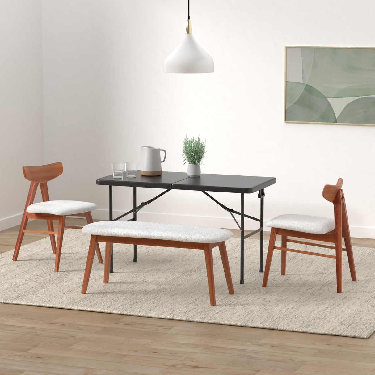 Best Choice Products 4ft Plastic Folding Table, Indoor Outdoor Heavy Duty Portable w/Handle, Lock for Picnic, Party, Camping - Black Best Choice Products