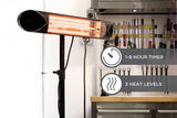 Briza Infrared Electric Patio Heater - Indoor/Outdoor Heater - Portable Wall/Garage Heater - 1500W - use with Stand - Mount to Ceiling/Wall) Briza