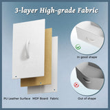 Huuger Dresser for Bedroom With Power Outlets and LED Lights, 7 Drawers TV Stand for 60 Inch TV, Console With Open Shelf, 55 Inches Wide White, PU Leather Huuger