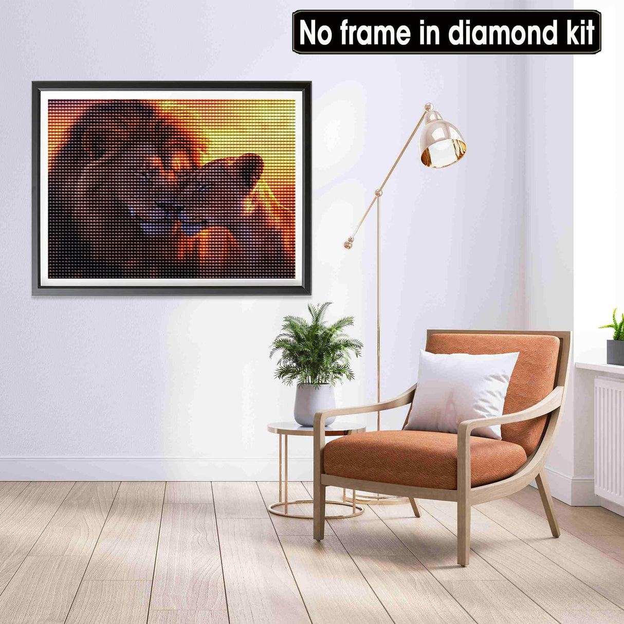 LOMSIOY DIY 5D Diamond Art Kits for Adults, Lion Diamond Painting Kits for Beginner, Animal Diamond Art with Round Full Drill Rhinestone Crafts Gem Arts for Home Wall Decor 12 * 16 inch 1 LOMSIOY