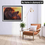 LOMSIOY DIY 5D Diamond Art Kits for Adults, Lion Diamond Painting Kits for Beginner, Animal Diamond Art with Round Full Drill Rhinestone Crafts Gem Arts for Home Wall Decor 12 * 16 inch 1 LOMSIOY