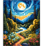 ZTOTZ Paint by Numbers Kit for Adults,Painting by Numbers Kit Landscape,Moon Landscape Paint by Numbers Adults on Canvas,Number Painting for Home Wall Decor 16x20Inch(Mountain) ZTOTZ