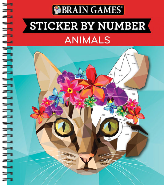 Brain Games - Sticker by Number: Animals (28 Images to Sticker)