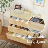 CCF Rattan Dresser 3 Drawer Dresser for Bedroom Mid Century Modern Dresser Natural Rattan Chest of Drawer Light Wood Dresser Boho Dressers for Entryway,Bedroom,Living Room,，Hallway，31.5'*31.5'*15' CCF