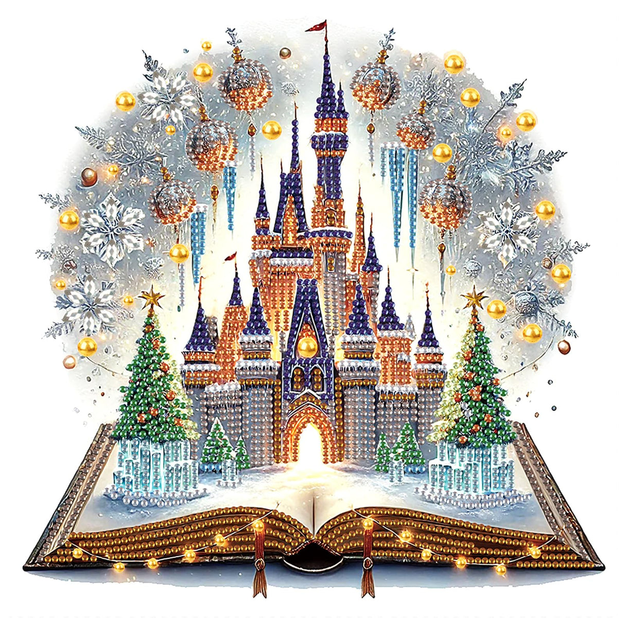 AiYuanzsh 5D Special Shape Diamond Art Kits for Beginners, Crystal Rhinestones Diamond Painting, Christmas Fantasy Castle DIY Diamond Art for Adults, Home Wall Decoration Gift, 11.8×11.8 Inch AiYuanzsh