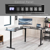 VIVO Electric Corner L-Shaped 75 x 63 inch Standing Desk, Height Adjustable, Memory Controller, Black Top Black Frame, DESK-E3CTB-75 VIVO