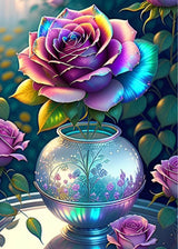 YSUNETER Rose Diamond Art Kits for Adults, Round Full Drill Diamond Painting Kits for Beginners Gem Art Painting Kits, DIY 5D Diamond Dots Painting with Diamond Arts and Crafts Decor YSUNETER