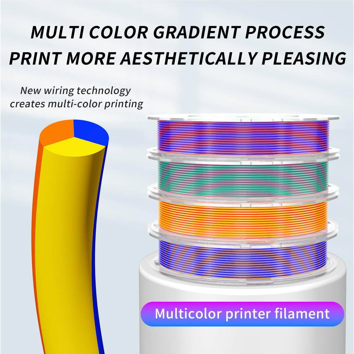 PINBALL 3D Printer Filament Bundle Tri-Colors Silk Shiny PLA Filament, Three Colors Fast Color Change Toughness Upgraded 3D Printing Filament, 1.75mm 250gX 4 Spools (2.2 lbs) PINBALL
