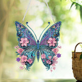 Nivvey DIY Hanging Diamond Art Pendant Painting Kit Butterfly, Special Crystal Gem Craft Painting Kit Ornament, Box Package,9.0x9.8inch Nivvey