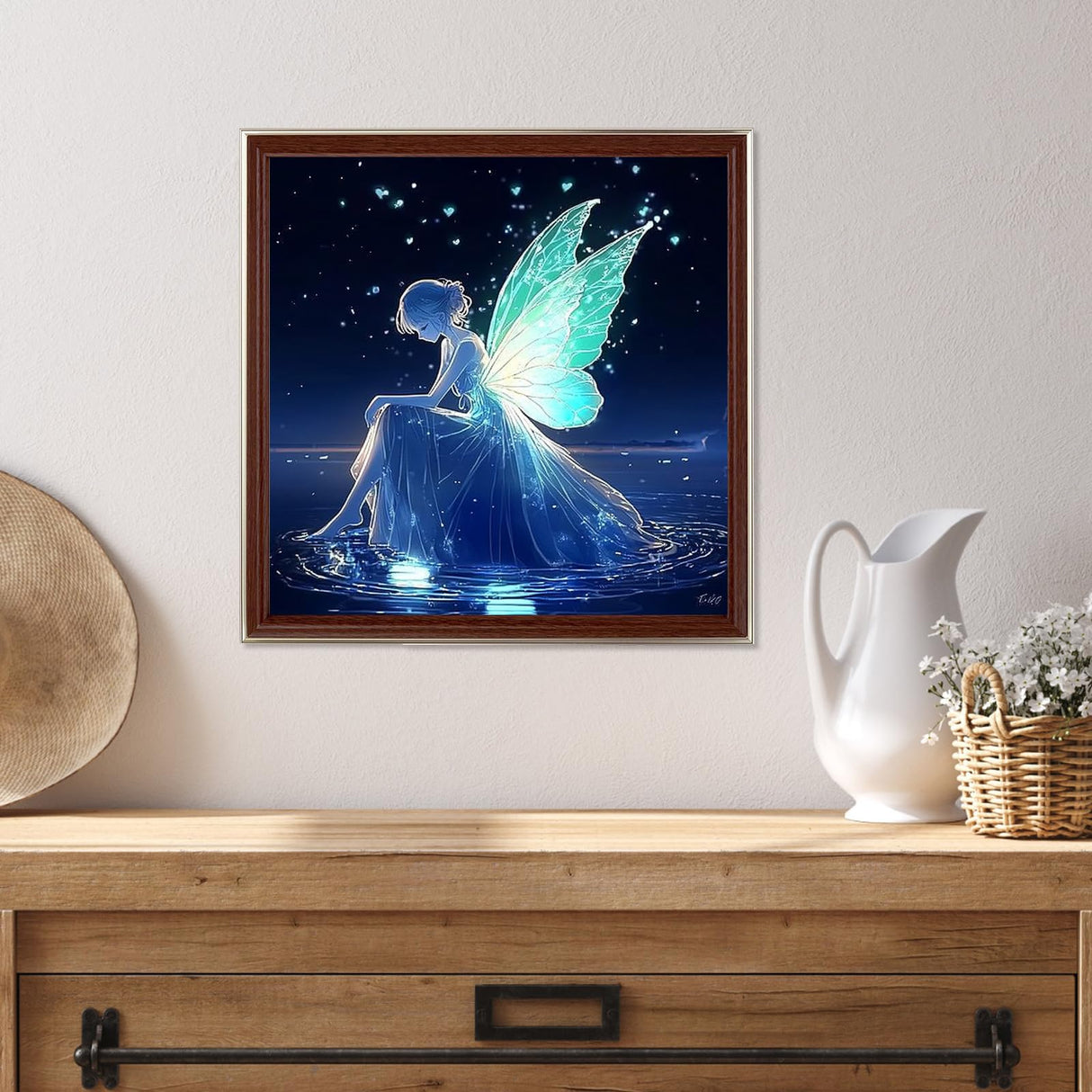 Miwixy Butterfly Fairy Diamond Art Kits for Adults,Starry Night Beach Diamond Painting 5D Full Drill Round Diamond Dots Paintings Canvas for Beginners Home Wall Decor12x12inch Miwixy