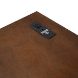 Linique Twin-Over-Twin Bunk Bed with Twin Size Trundle, Ladder & Full-Length Gurardrails, Writing Desk with USB Ports, 3-Hole Socket & 3 Drawers, White+Walnut Linique